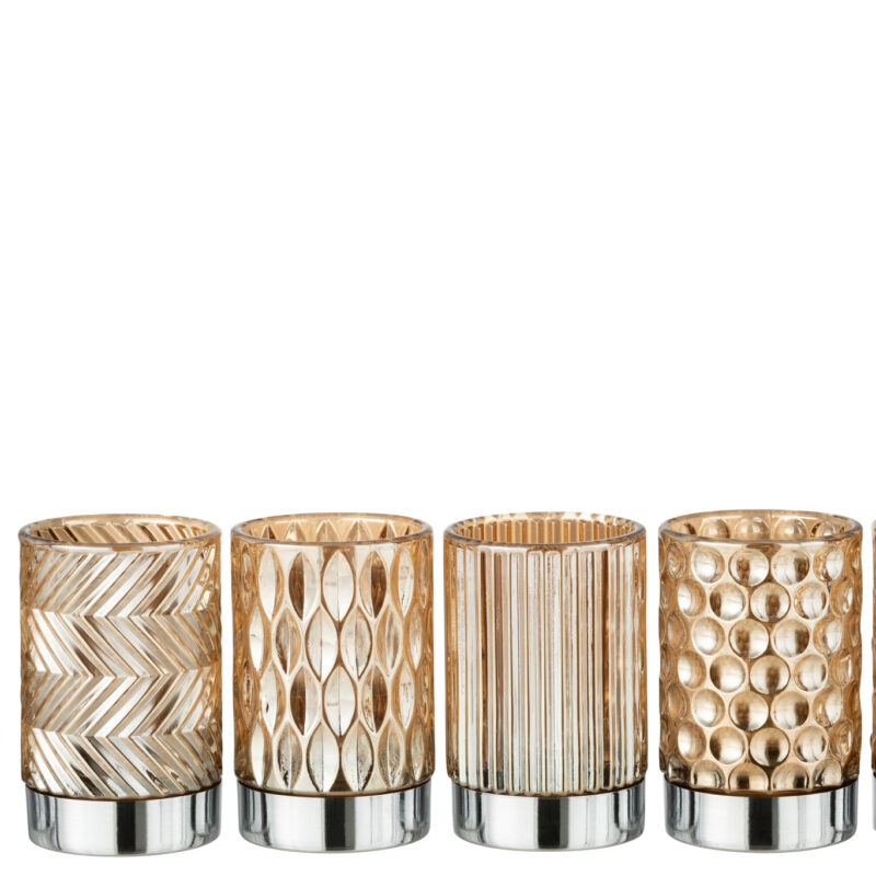 Hurricane Set Glas Metall gold klassisch 6-teilig