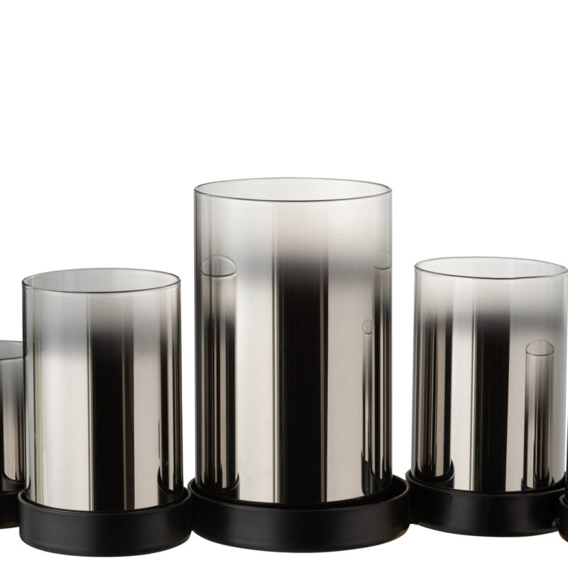 Hurricane Set Glas Metall 5-teilig schwarz