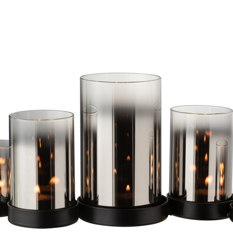 Hurricane Set Glas Metall 5-teilig schwarz