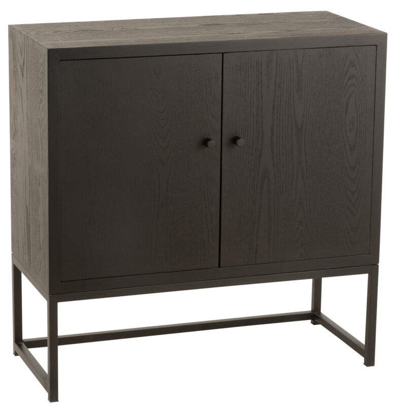 2-türiger Schrank aus Holz und Metall