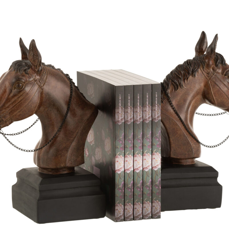 Buchstützen Set Pferd braun