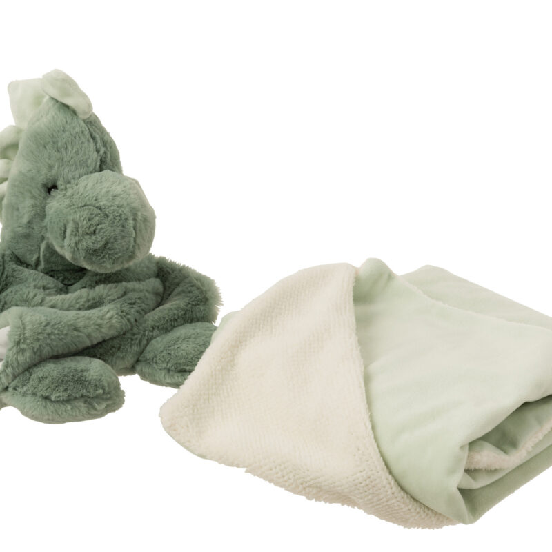 Plüschdecke Dinosaurier mintgrün