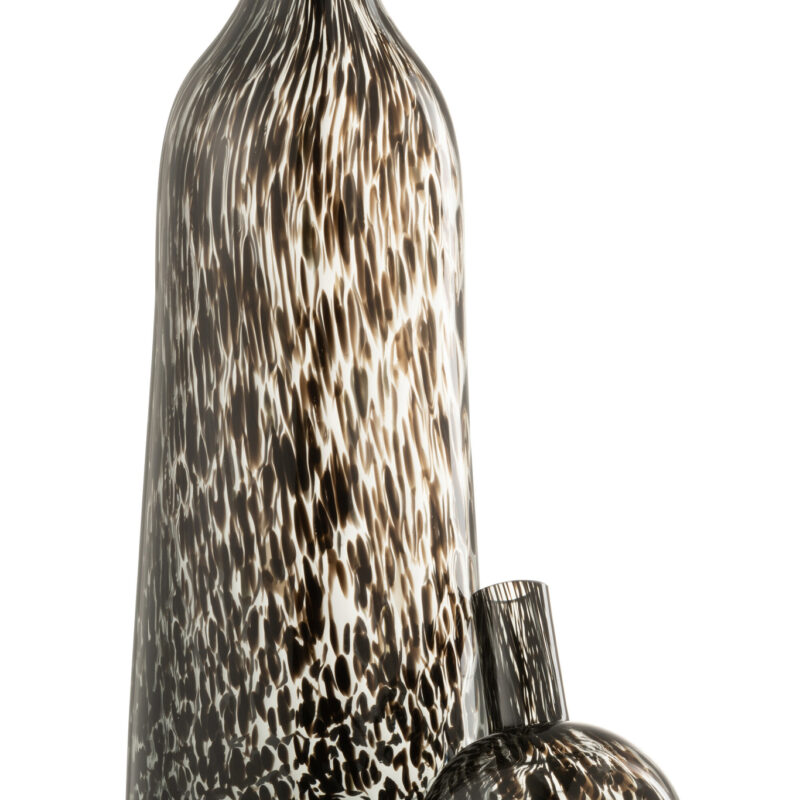 Glasflasche Dot groß schwarz