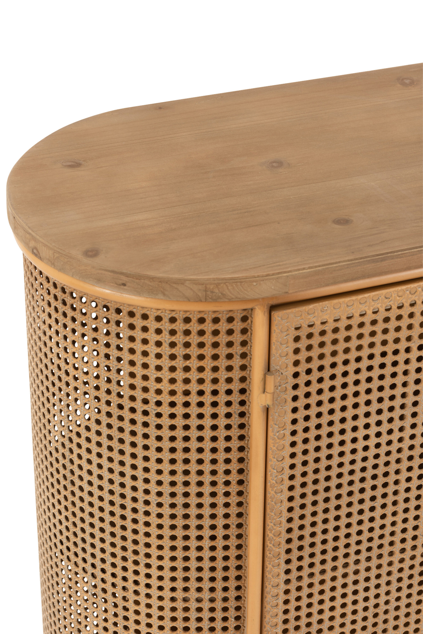 Abgerundeter Kleiderschrank aus Metall und Tannenholz – Bild 7