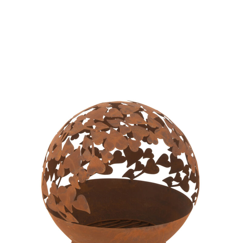 Runde Feuerschale Herzmotiv