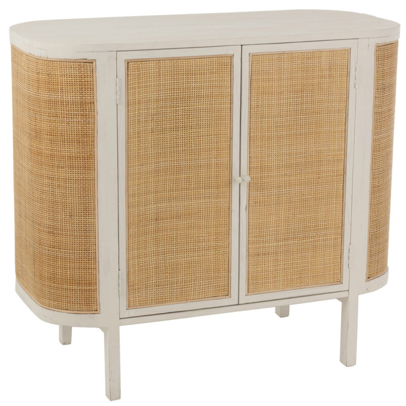 Schrank Molly aus Holz und Rattan