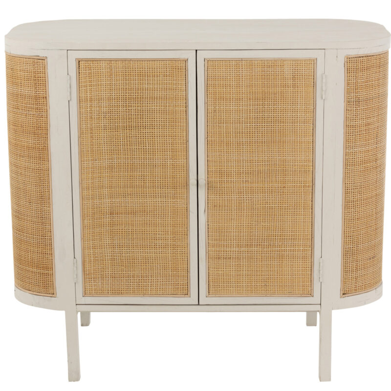 Schrank Molly aus Holz und Rattan