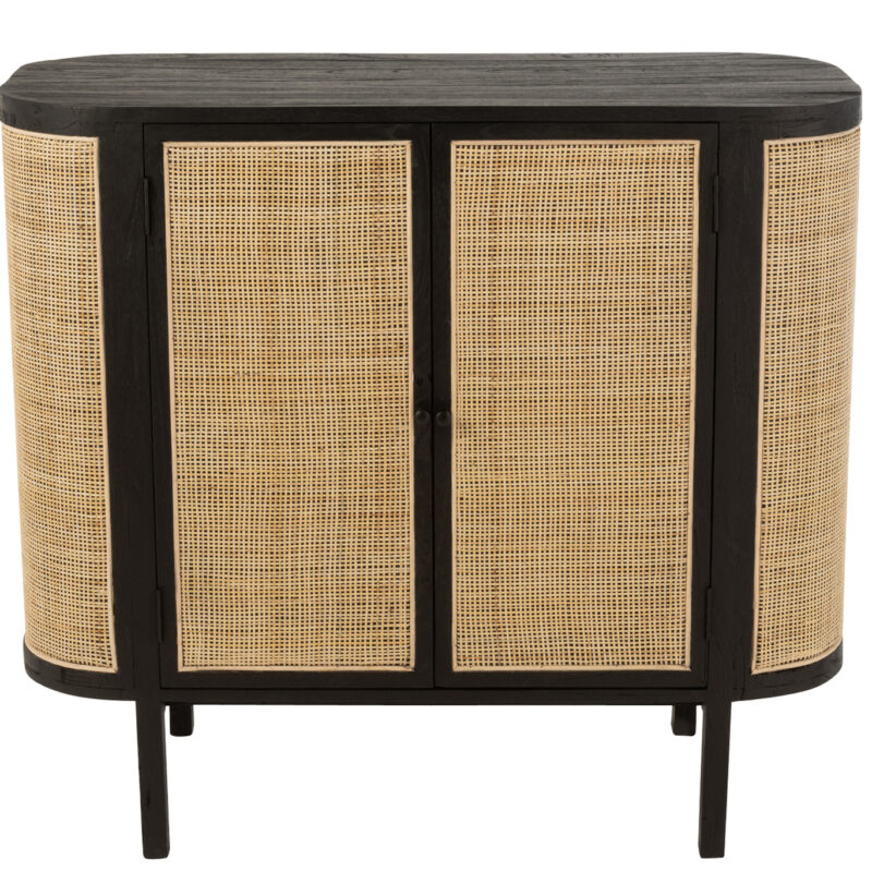 Kleiderschrank Molly aus Holz und Rattan