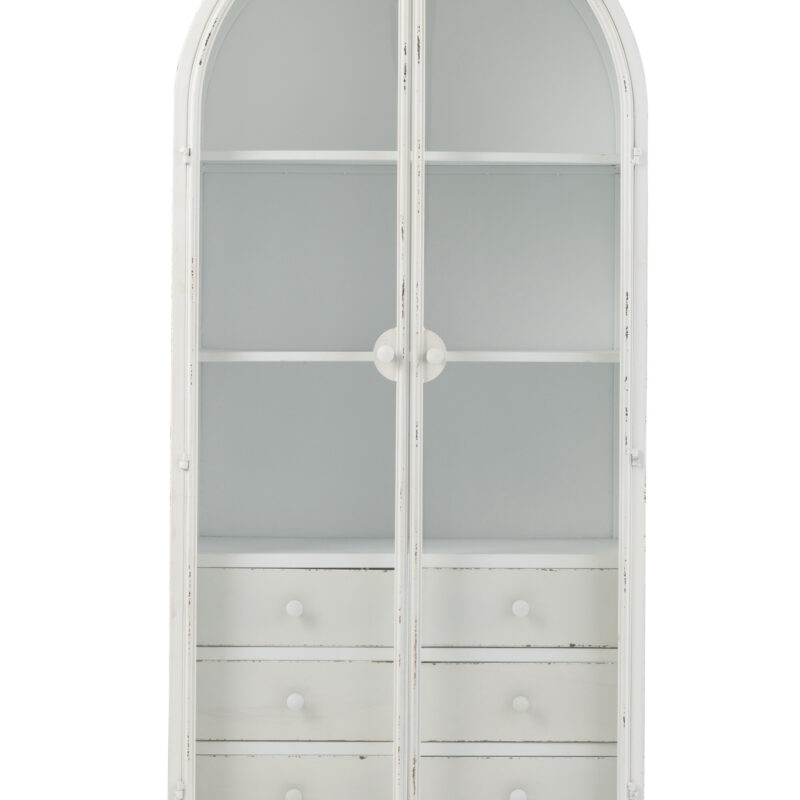 Halbrunder Metallschrank in Weiß