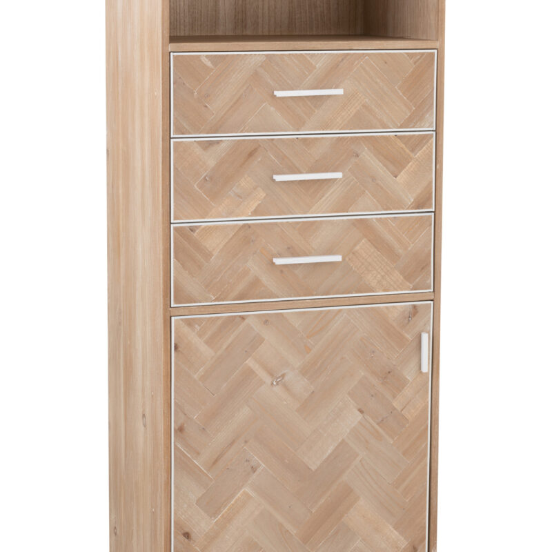 Hoher Schrank mit 3 Schubladen im Zickzack-Design