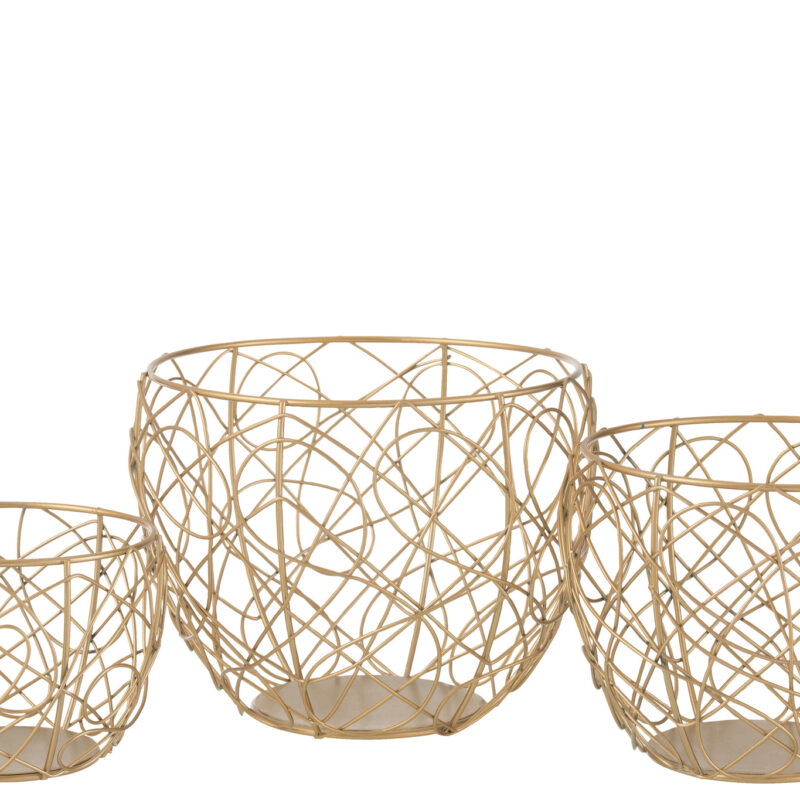 Metallkörbe Set 3-teilig gold elegant