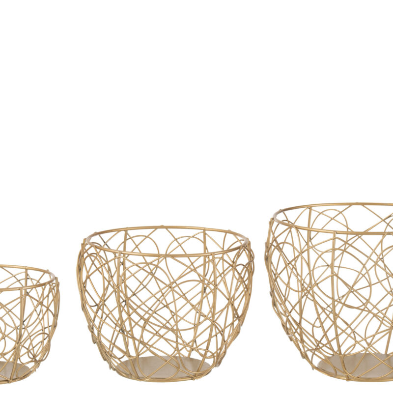 Metallkörbe Set 3-teilig gold elegant
