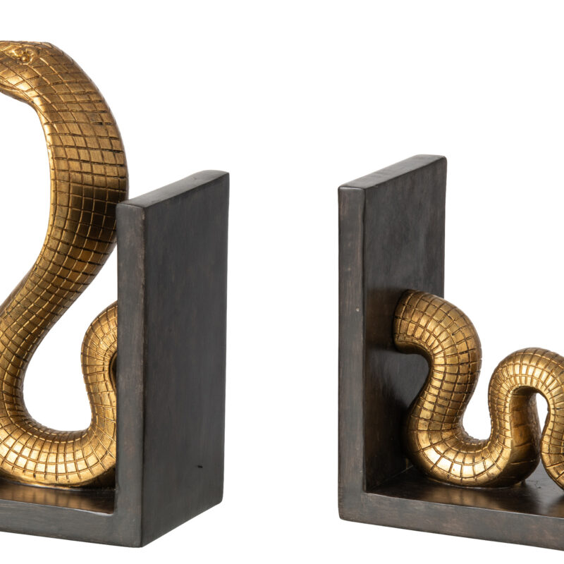 Buchstützen Set Schlangen gold/schwarz