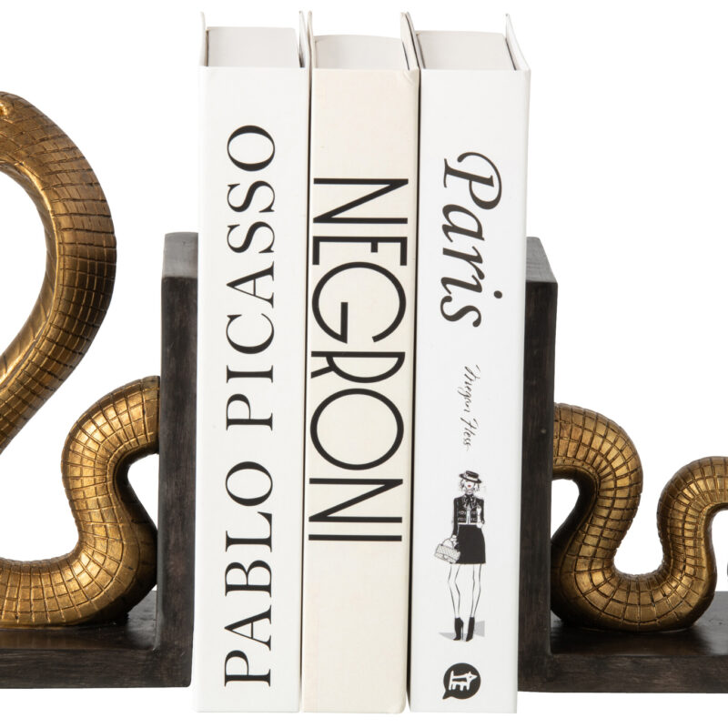 Buchstützen Set Schlangen gold/schwarz