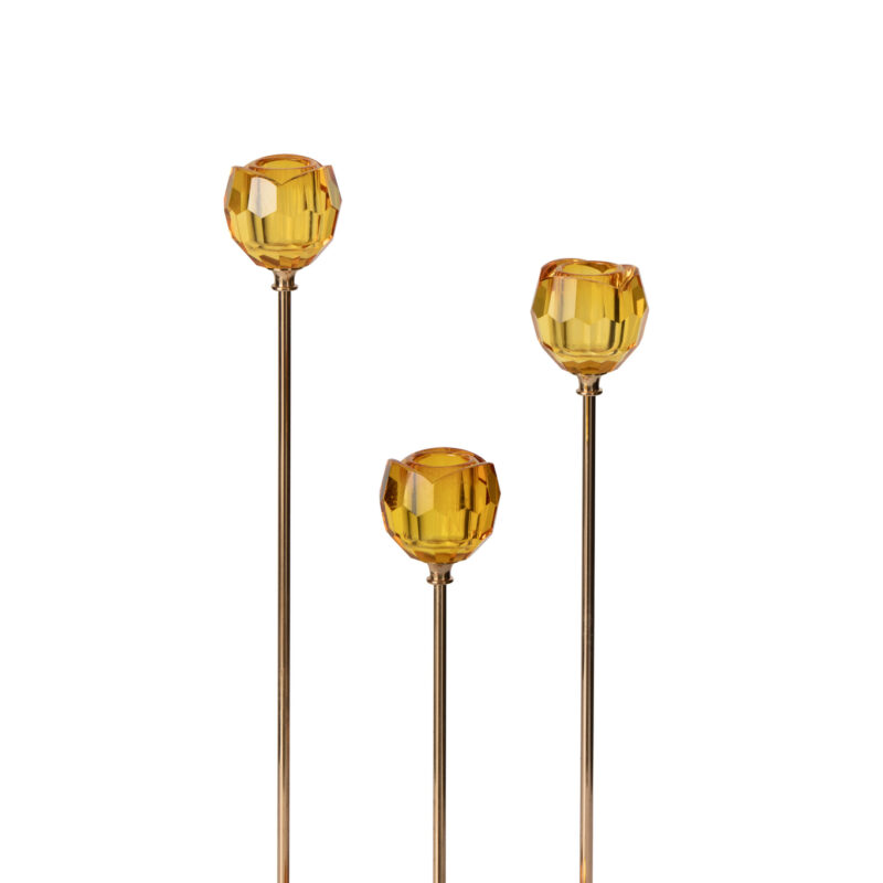 Set aus 3 goldenen Kerzenhaltern
