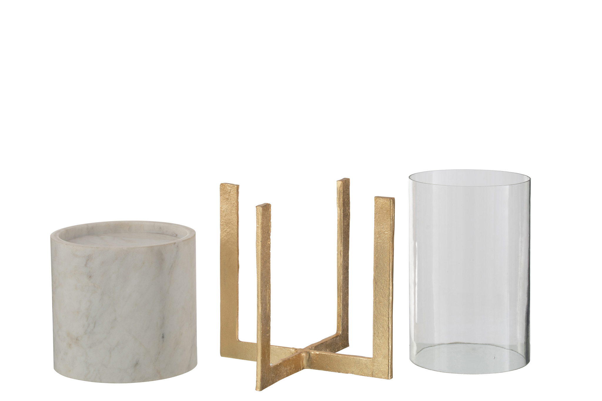 Teelichtglas mit Marmor- und Metallfuß groß – Bild 3