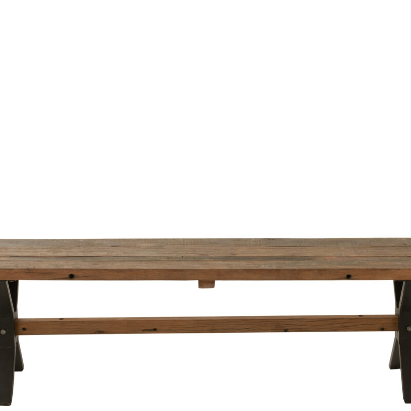 Vintage-Bank aus recyceltem Holz und Metall