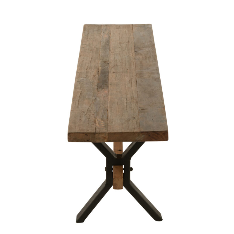 Vintage-Bank aus recyceltem Holz und Metall