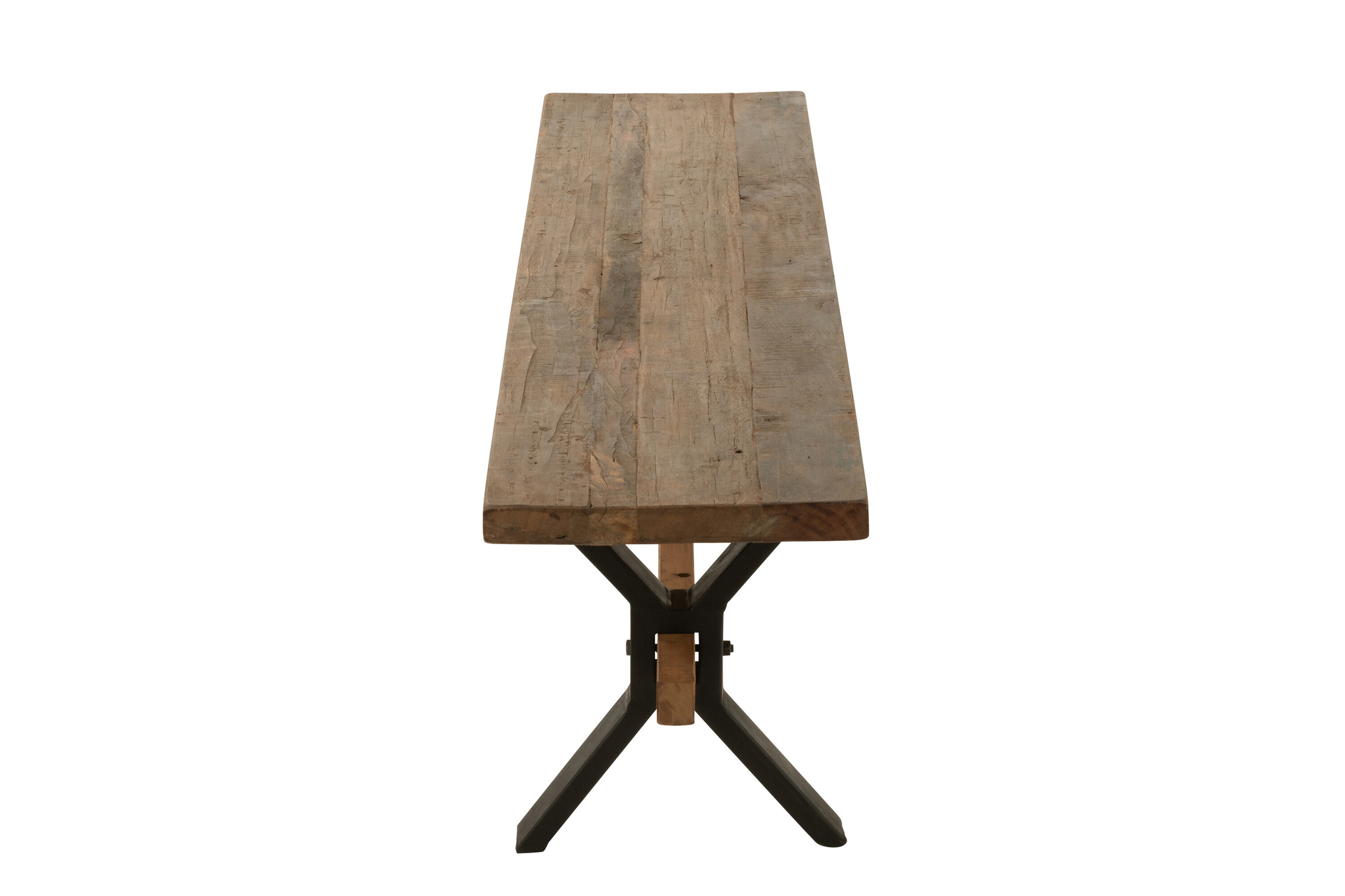 Vintage-Bank aus recyceltem Holz und Metall – Bild 2