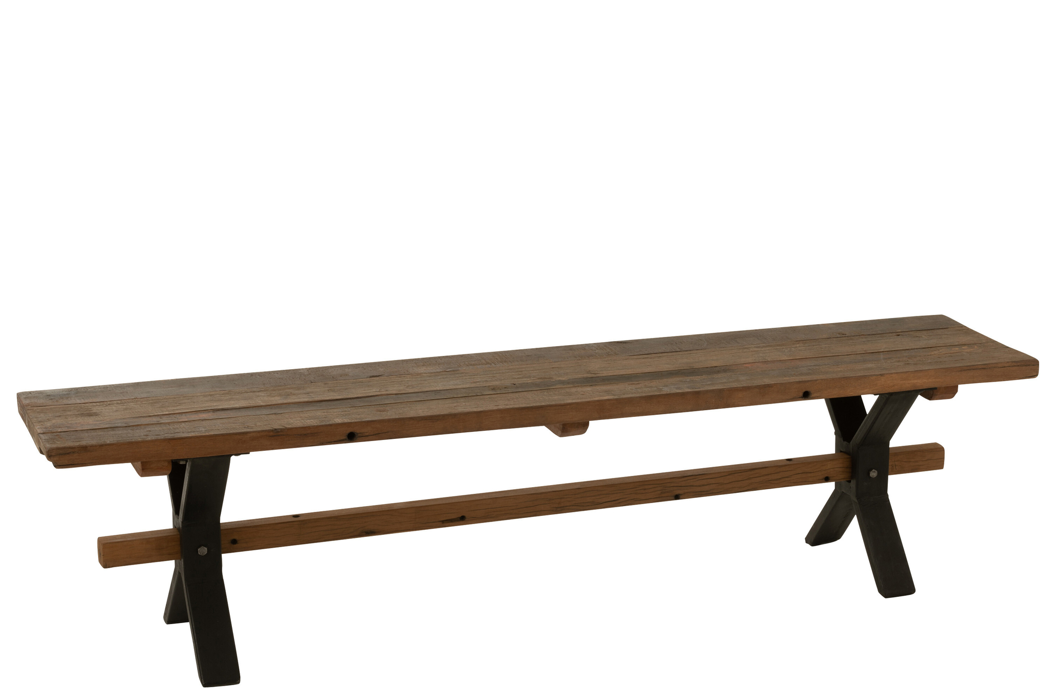 Vintage-Bank aus recyceltem Holz und Metall – Bild 11