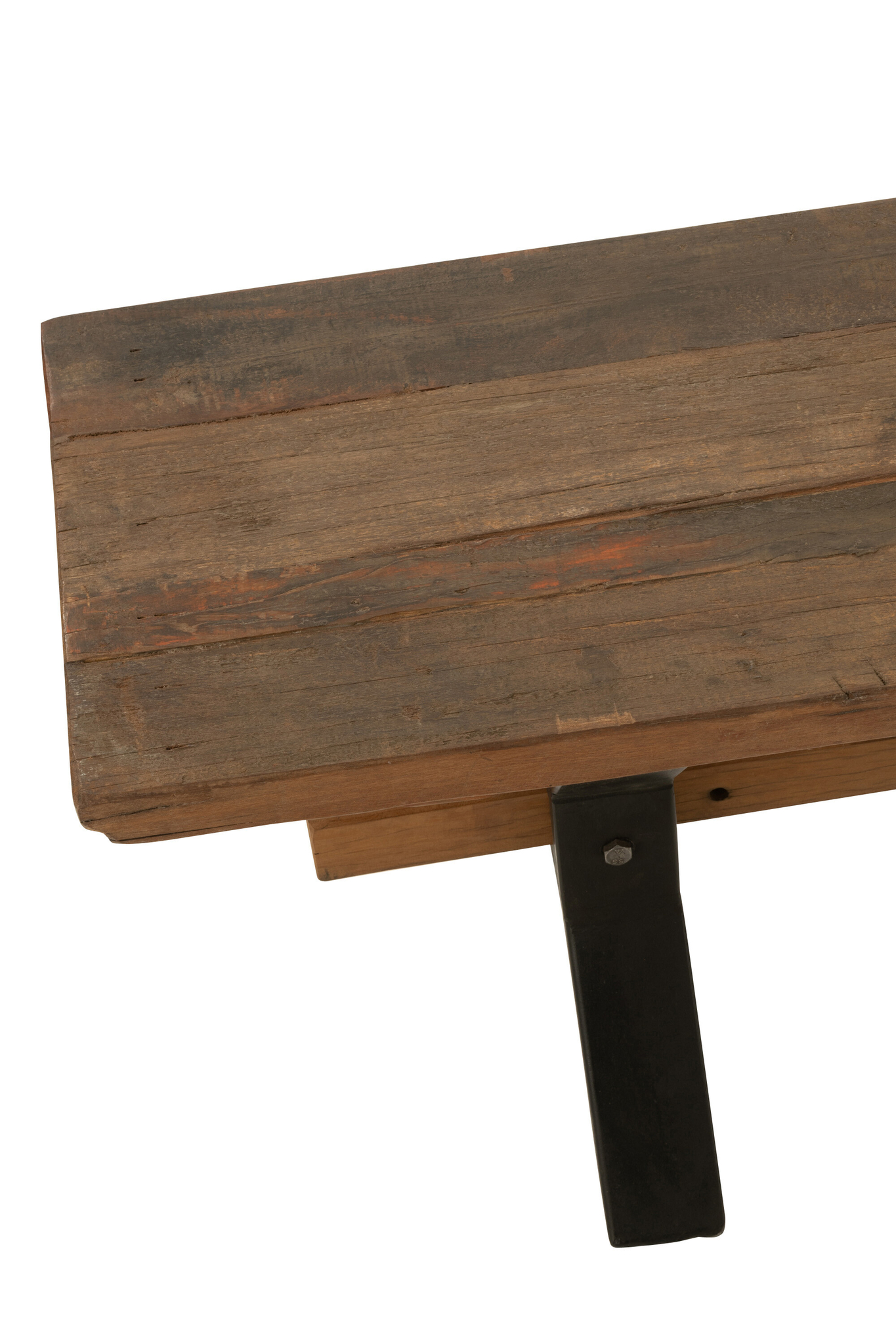 Vintage-Bank aus recyceltem Holz und Metall – Bild 4