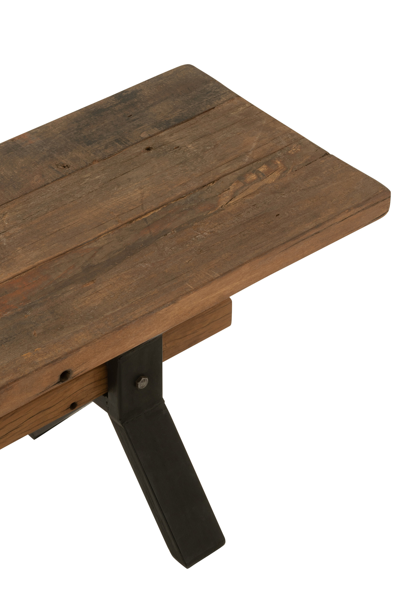 Vintage-Bank aus recyceltem Holz und Metall – Bild 5