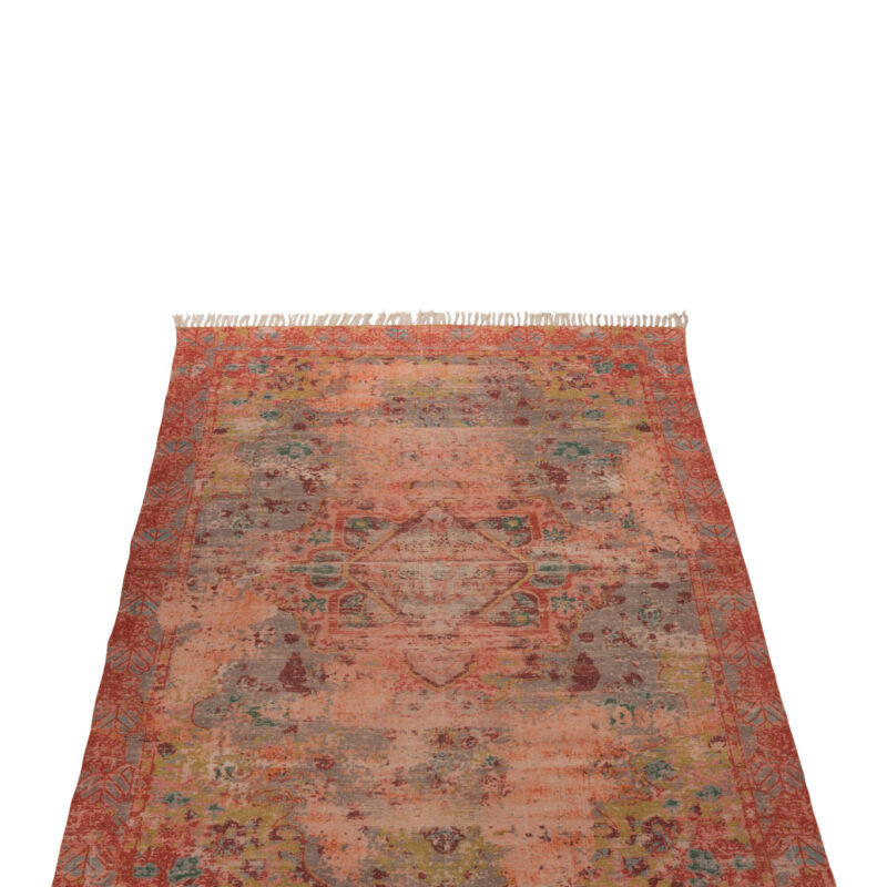Eleganter orientalischer Baumwollteppich in Koralle