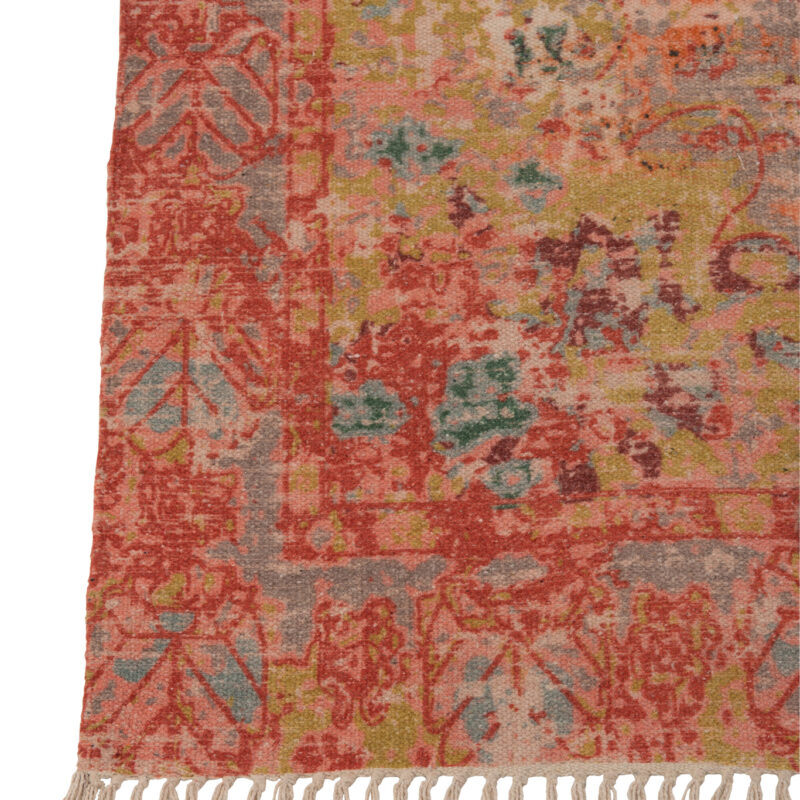 Eleganter orientalischer Baumwollteppich in Koralle