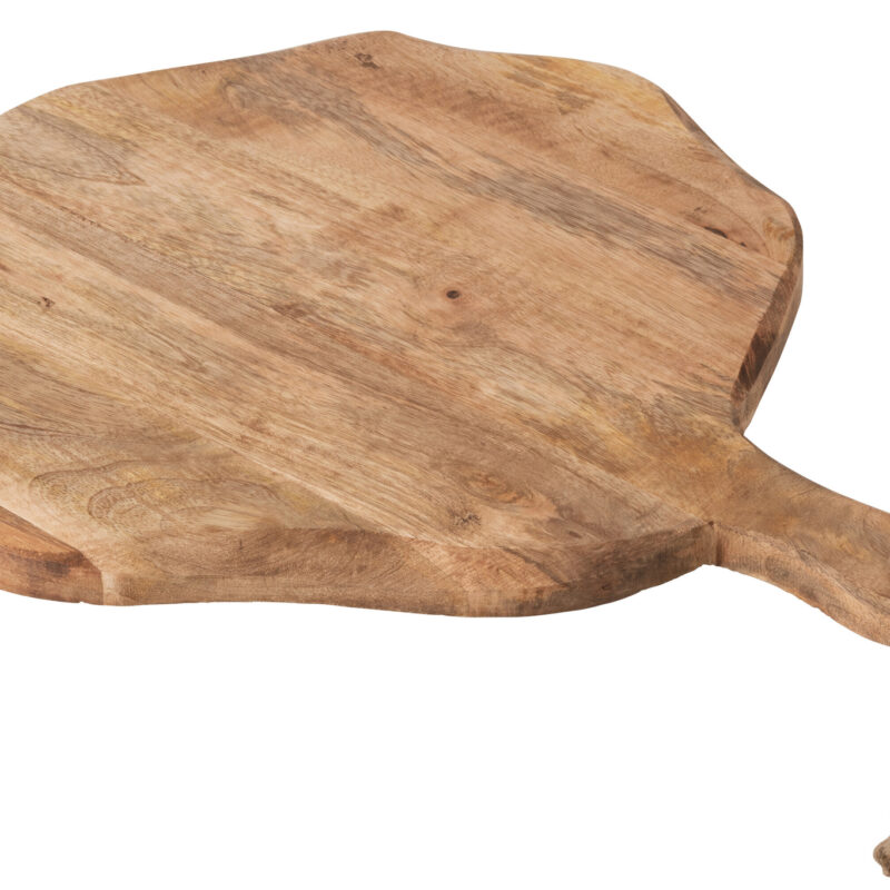 Rundes Schneidebrett aus Mangoholz in Natur
