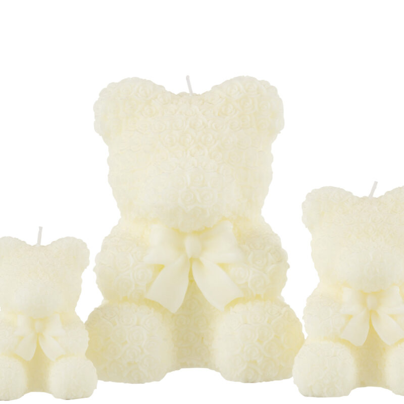 Große weiße Teddybär Kerze