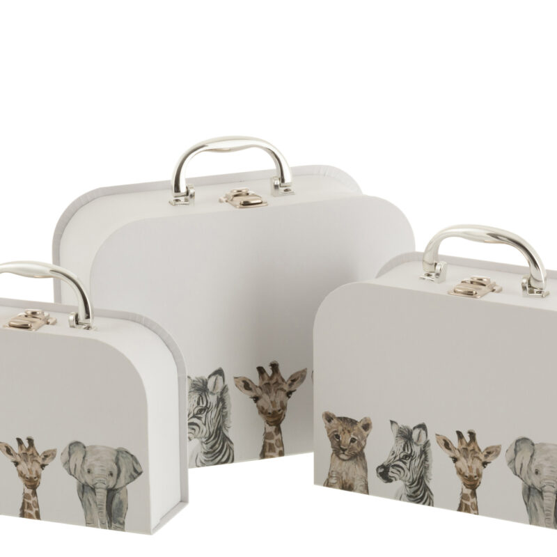 Pappkoffer Set 3er Tiermotive