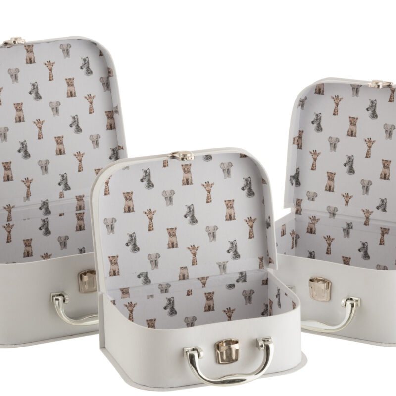 Pappkoffer Set 3er Tiermotive