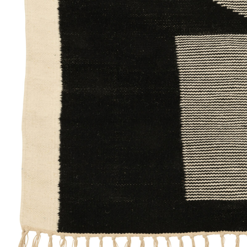 Teppich Tokyo Poly in Weiß und Schwarz