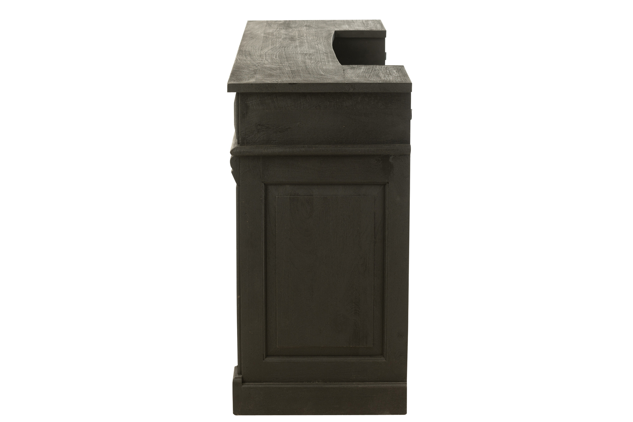 Schwarze Bar aus Mangoholz mit zwei Schubladen – Bild 4