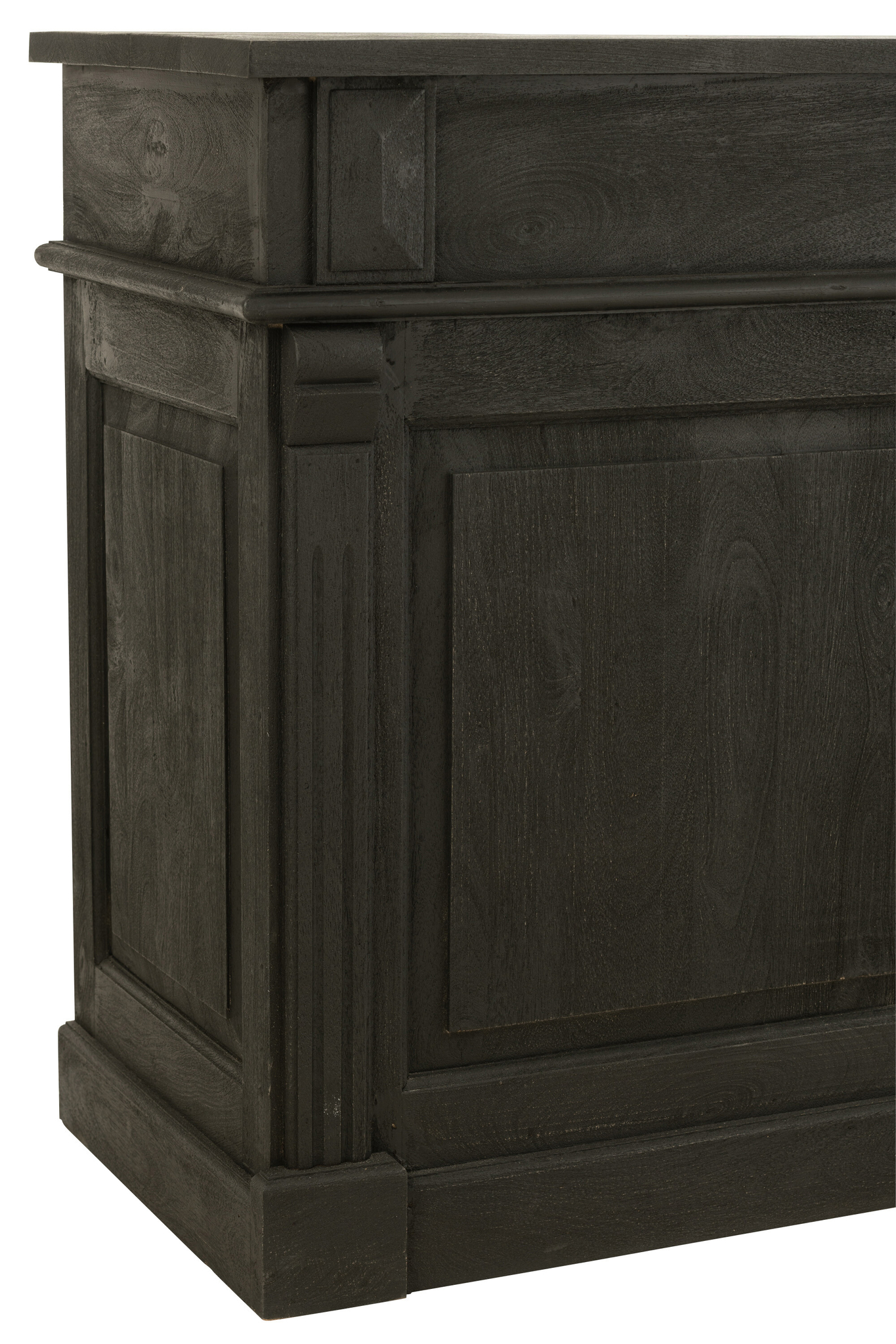 Schwarze Bar aus Mangoholz mit zwei Schubladen – Bild 6