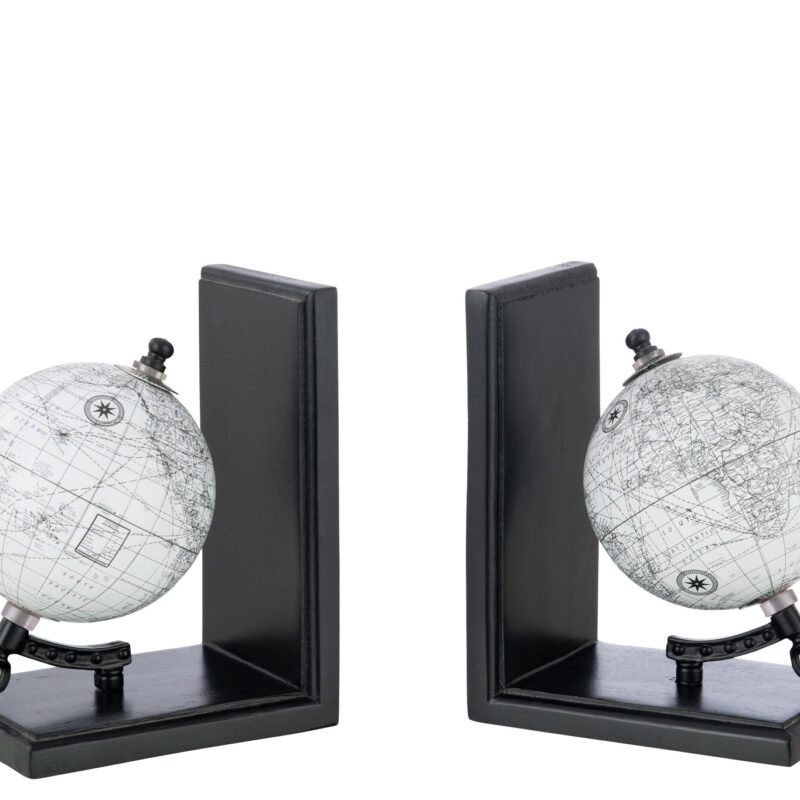 Buchstütze Weltglobus Grau/Schwarz