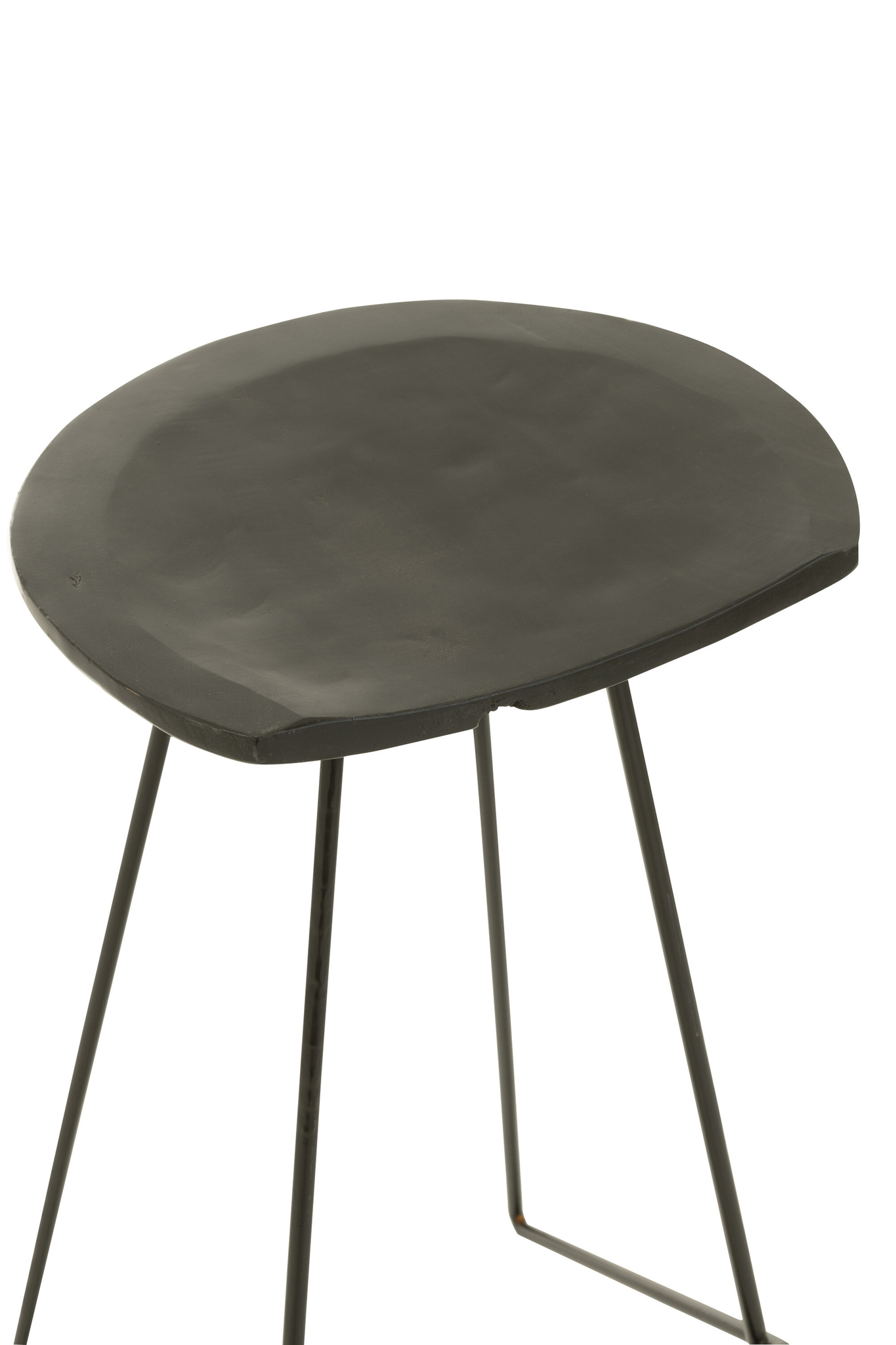 Barhocker aus Teakholz und Eisen in Schwarz – Bild 5