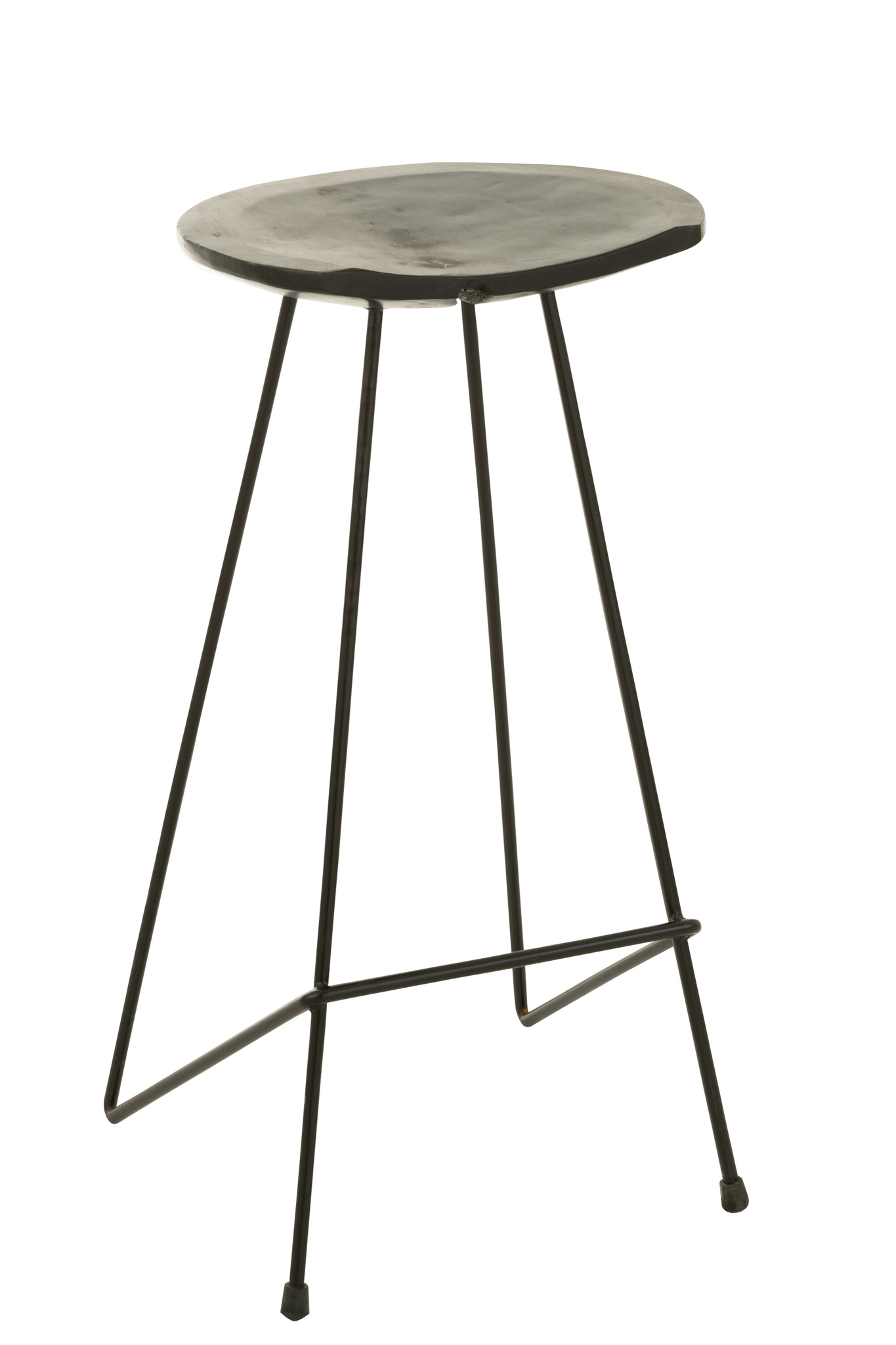 Barhocker aus Teakholz und Eisen in Schwarz – Bild 9
