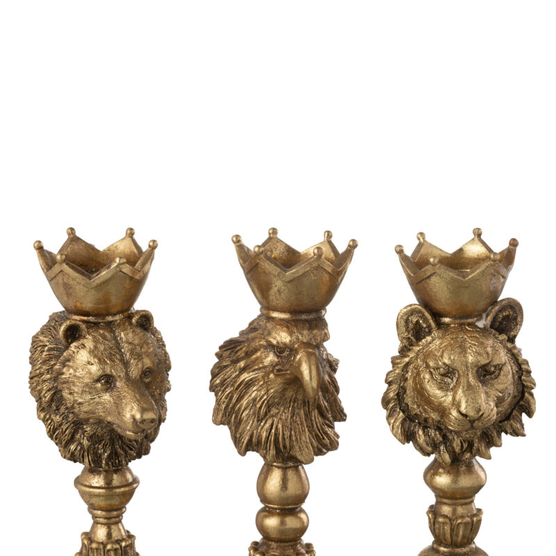 Kerzenhalter Krone im 3er Set mit Tiermotiven
