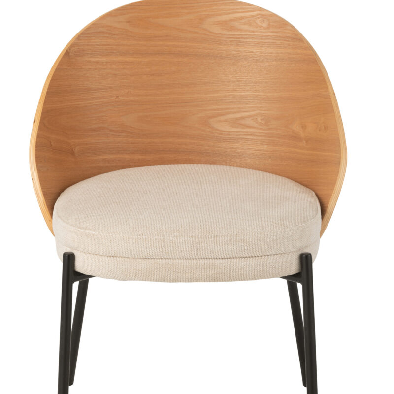 Stuhl Lone aus Sperrholz und Metall in Natur Beige
