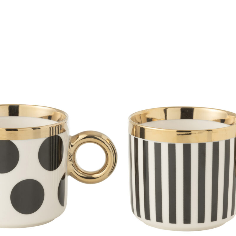 Keramiktasse Punkte/Stripes Mix