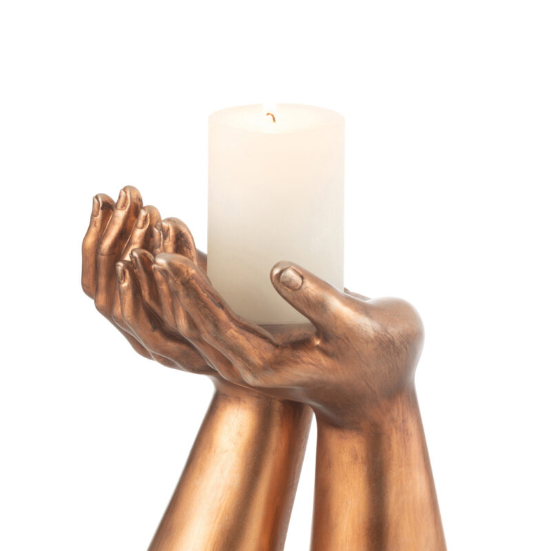 Eleganter Kerzenhalter „Palmen“ in Kupferoptik