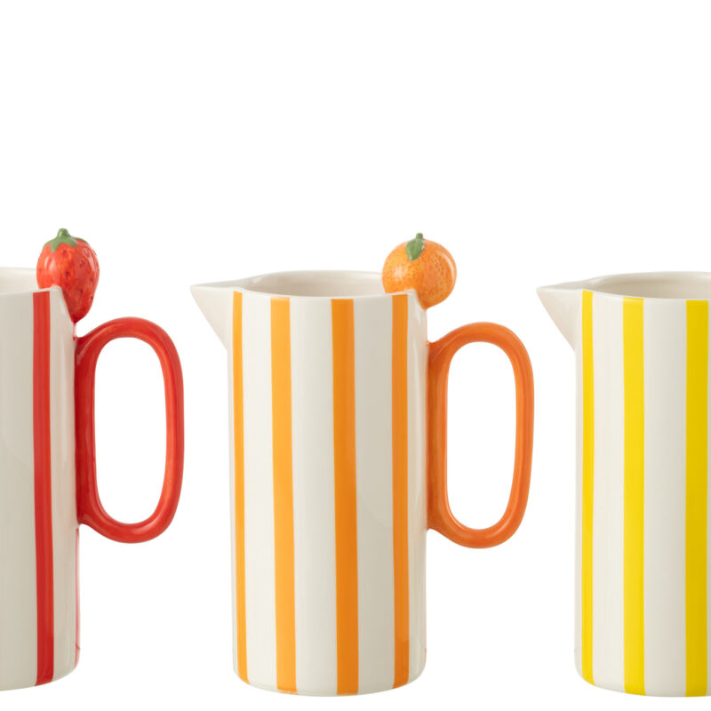 Krug Set Fruit aus Dolomit im Farbmix