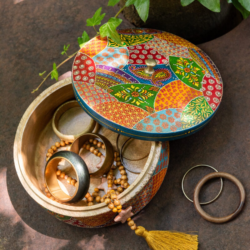 Runde Box „Delhi“ mit Deckel