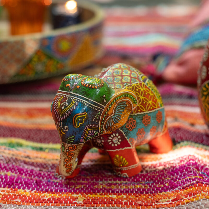 Elefantenfiguren-Set Delhi aus Mangoholz, 4-teilig