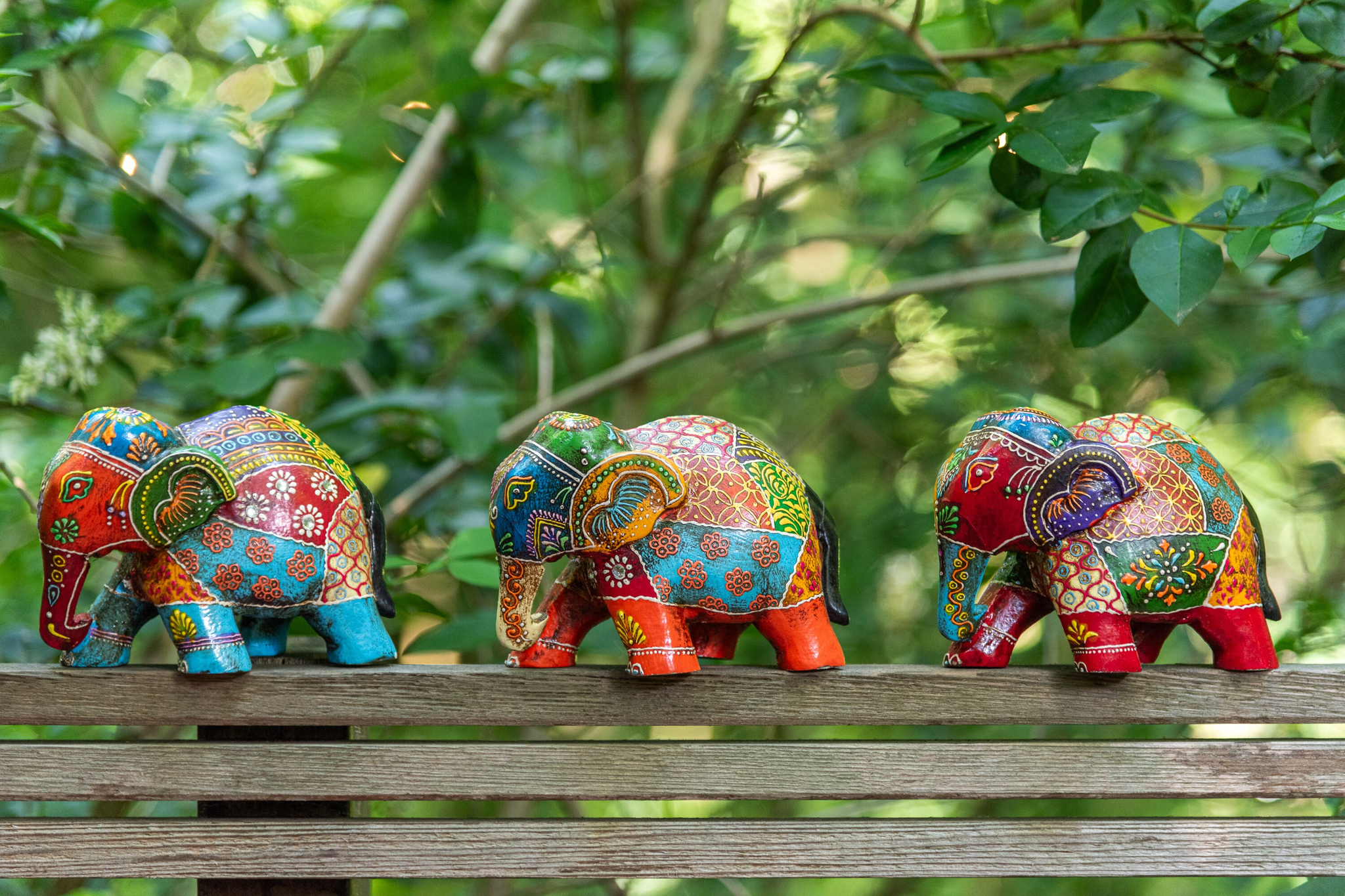 Elefantenfiguren-Set Delhi aus Mangoholz, 4-teilig – Bild 2