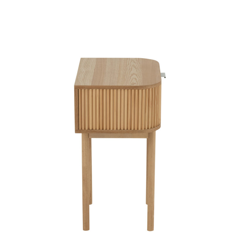 Runder Nachttisch aus MDF und Kiefernholz in Natur