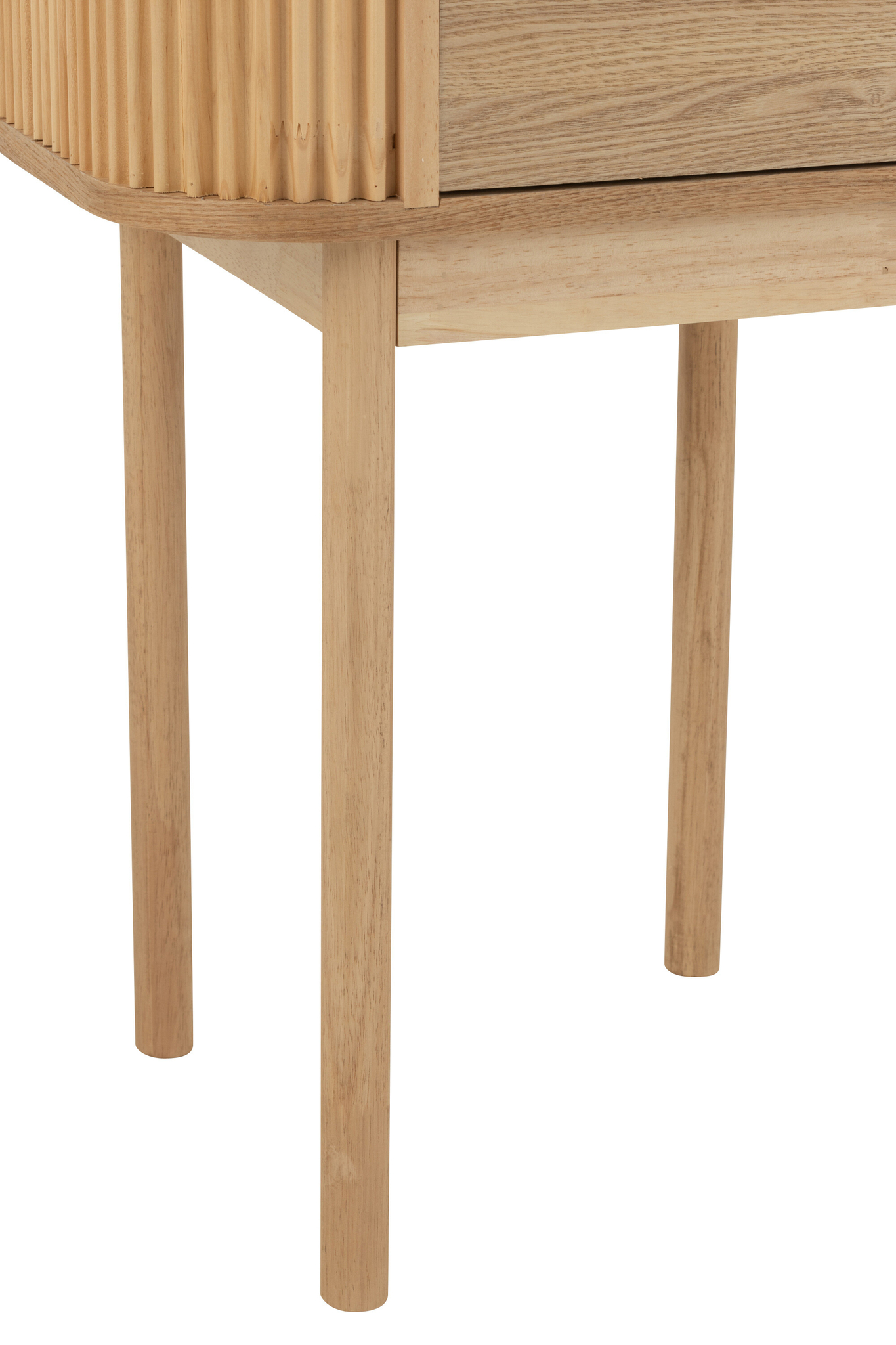 Runder Nachttisch aus MDF und Kiefernholz in Natur – Bild 4