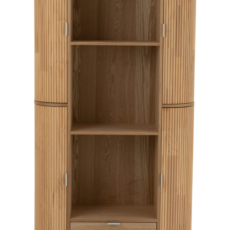 Abgerundetes Regal aus MDF und Kiefer