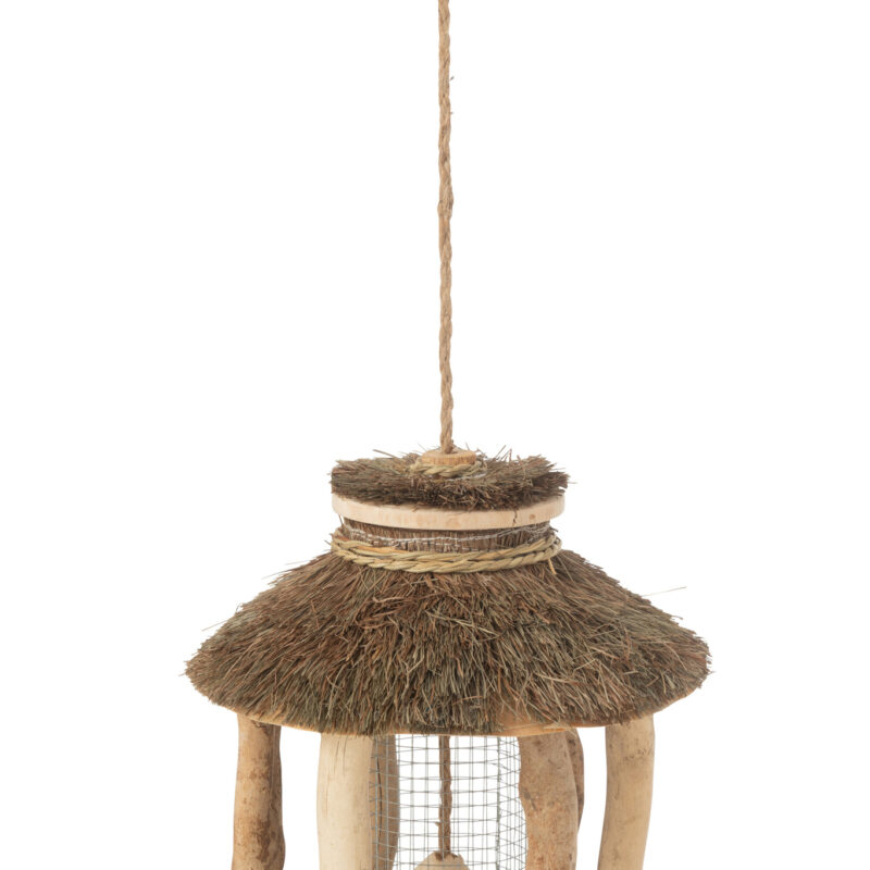 Hängendes Vogelhaus mit Futterfunktion